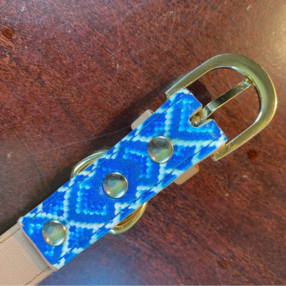 Friendship Mucky Pup Blue Diamond Leather Collar Dog Collar